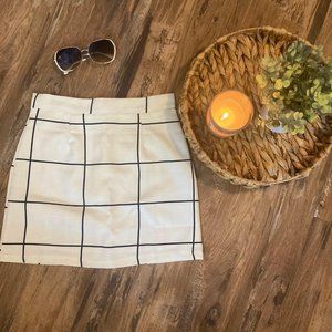 Black and White Squared Mini Skirt